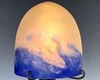 Signed Degue Art Deco Mottled Glass Lamp C.1920s - Lot 97