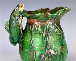 Weller Coppertone "Fish Handle" Pitcher - Lot 56