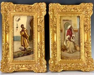 Pair of Signed Orientalist Paintings - Lot 122a