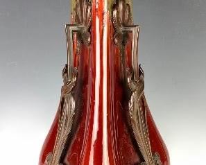 Large Art Nouveau Bronze & Ceramic Vase - Lot 113