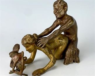 Sgd. Bergman 2pc. Austrian Erotic Bronze C.1900 - Lot 112