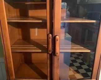 Antique farmhouse glass door cabinet 