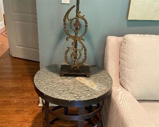 Iron Table and Lamp