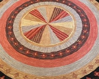 round hand knotted carpet
