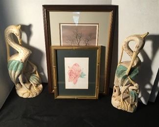 Wood carved birds and art