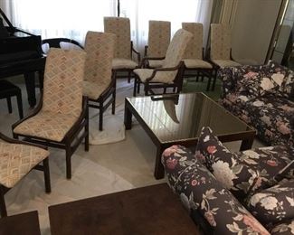 Henredon Living room furniture and 8 dining room chairs
