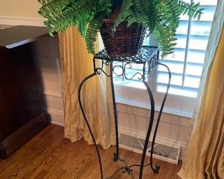 Metal Plant Stand, Artificial Fern
