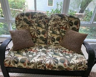 Forever Wicker Look Love Seat, Quality Metal Frame