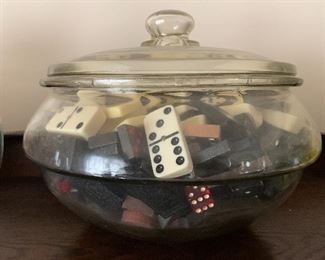 DOMINO TILES IN DISPLAY JAR