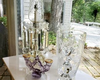 Crystal lamp,  candlesticks