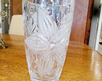 Crystal vase, signed