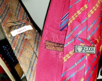Gucci ties,  vintage men's ties, many 