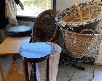 Loads of Baskets and Small End Tables to choose from