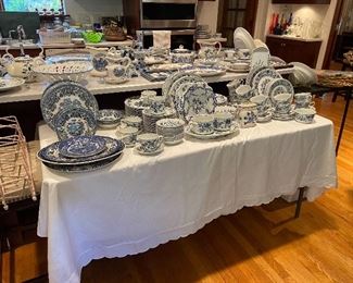 Tons of blue and white China and serving pieces. Some from Czechoslovakia some Johnson brothers some Delph and so much more.