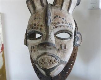 Vintage Nigerian "Igbo" Spirit Mask on stand