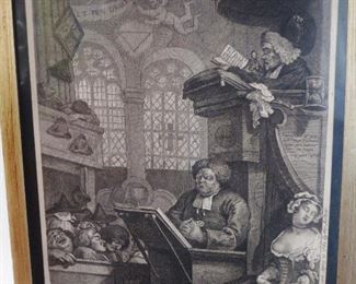 "Sleeping Conbgregation" Orig. Etching by William Hogarth, 1762