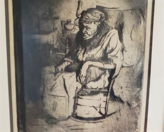 "Old Woman" Orig. Etching