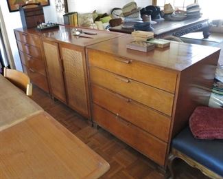 Pair of Mid-Century Modern Dressers w/ a Matching Cabinet