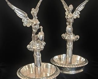 Antique Pair Sphinx Center Pieces