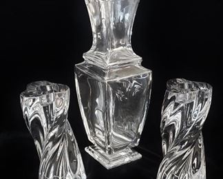 Baccarat Vase & Twist Candlesticks