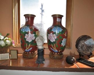 Pair of Large Cloisonne Vases