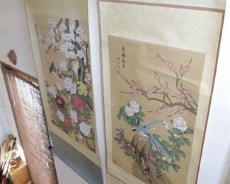 Vintage Chinese Silk Scroll Paintings
