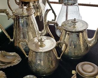 4 - Piece Victorian Quadruple Plate Tea Service (fourth pc not pictured - oops!)