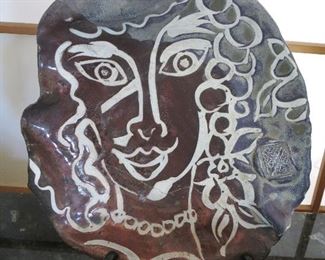 "After Matisse" avant garde ceramic plate, signed