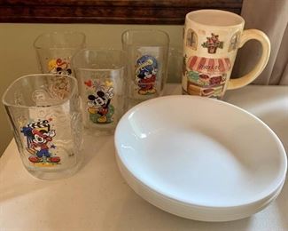 6 Corelle Soup Bowls Mickey Mouse Collectors and Coffee Cup