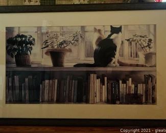 Cats in Window Framed Print