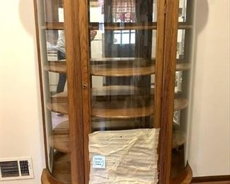 Classic Oak Glass Curio Cabinet