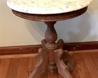 Lovely Marble Top Low Profile Accent Table