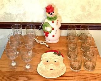 Vintage Christmas Glasses Collection