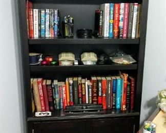 Black Wood Bookcase with Cabinet