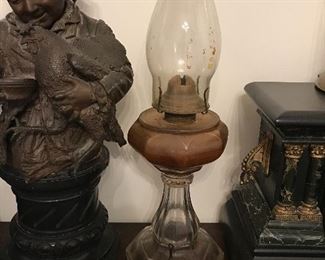 Wonderful candlestick Oil Lamp and unusual find lamp.