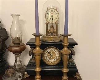 Gorgeous Brass Candlesticks that have quite a story.  Relative was a civil engineer for the Santa Fe Railroad and his family followed the building of the railroad across the US and down into Mexico.  In gratitude, the priest gave the family the candlesticks from the Alter.