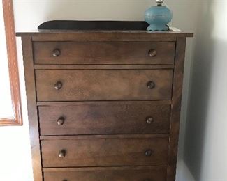 Matching Oak Chest of drawers (5).  Some of the knobs have been replaced.