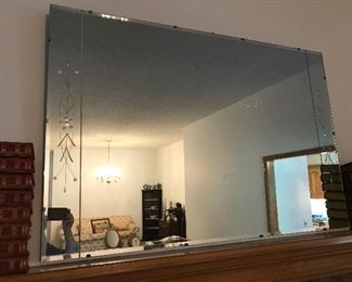 Love this early 40's mirror and etched mirror