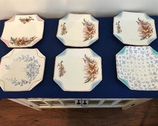 6 Numbered luncheon Plates. Mark is SB&Son