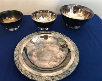 Silver Revere Bowl - wedding gift  1960. Silver serving plate