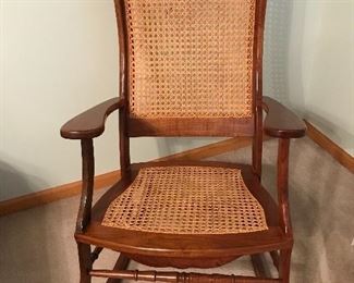 Beautiful Amish made Rocker with cane seat and back.  Wait until you see workmanship.
