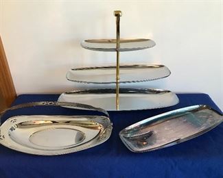 Silver serving trays