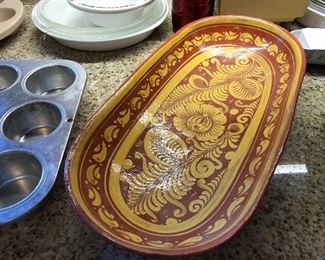 Nice tole pattern serving dish