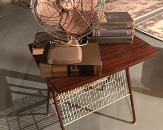 Hard to find table with album slats.  Vintage Fan.
