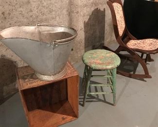 Coal Bucket, nice little stool and sewing rocker