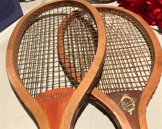 Love these old wood tennis rackets.