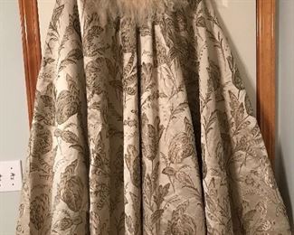 Absolutely stunning Opera Cape.  Notice the satin and the silver thread stitching! Fur around collar and down front.....could be lama.