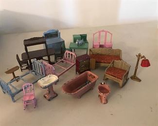 Owners metal doll furniture - great condition.