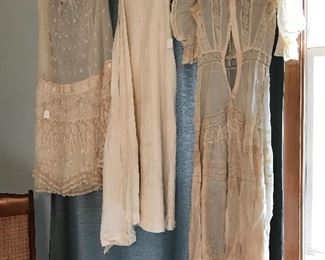 Beautiful vintage lace dresses, skirts and slips