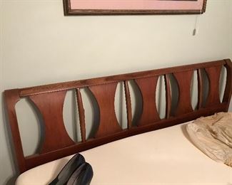 Mid Century Headboard fits full or queen.  Matches chest